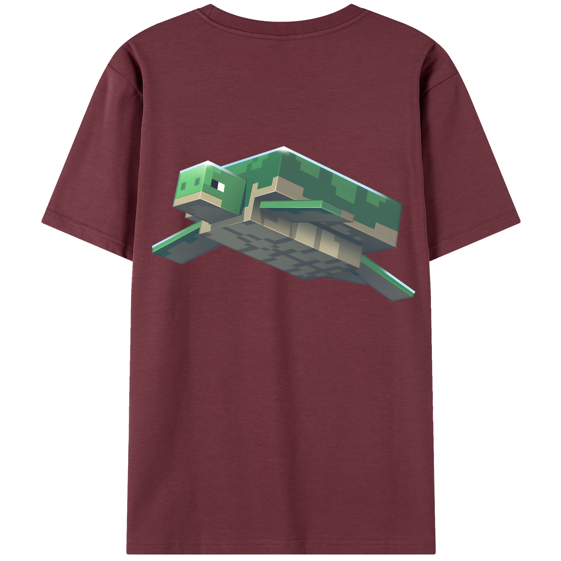 （画像用） マインクラフト ブロックの世界 Minecraft MC Block world 綿100％半袖Tシャツ（背面プリント）